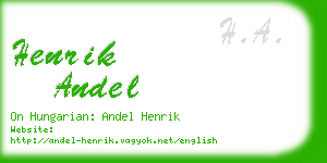 henrik andel business card